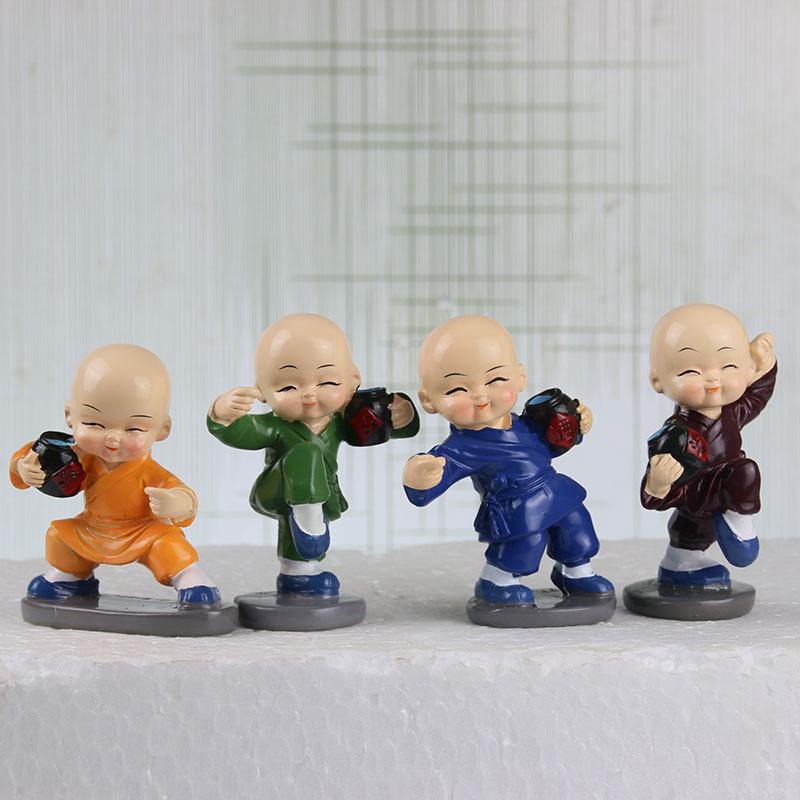 Phụ Kiện Tiểu Cảnh Tượng tiểu hòa thượng đấm bốc sáng tạo trang trí xe (BS-37)