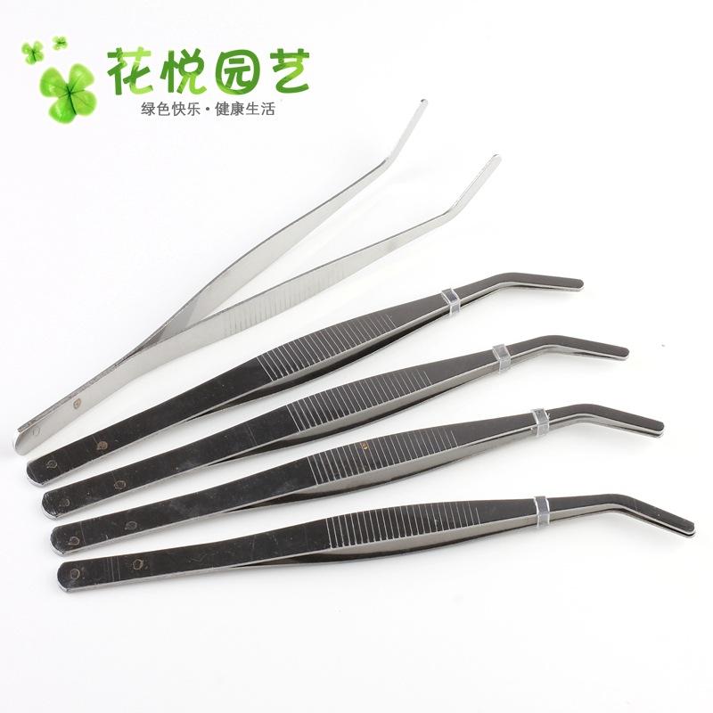 Phụ Kiện Tiểu Cảnh Kìm nhíp cong inox 17cm cho tiểu cảnh và vườn DIY (ZC-1309)