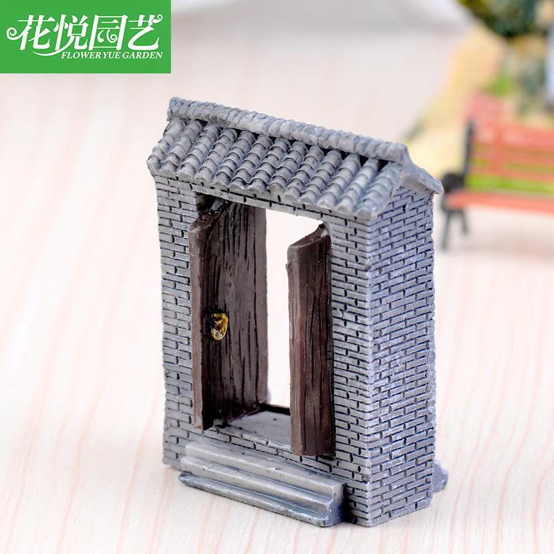 Phụ Kiện Tiểu Cảnh Tiểu cảnh cửa lớn bằng gạch xanh, phụ kiện trang trí Zakka (ZC-504)