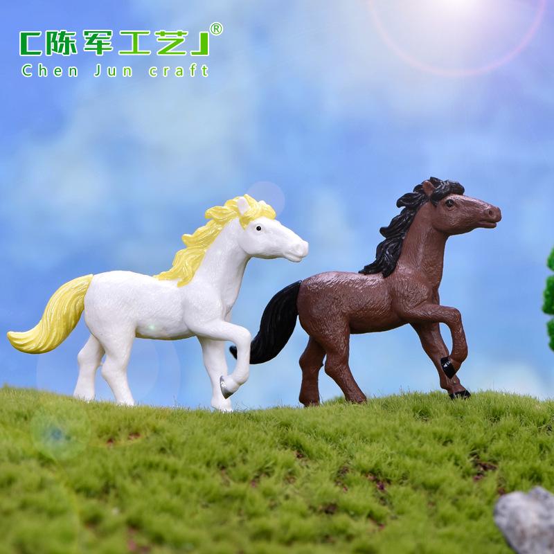 Phụ Kiện Tiểu Cảnh Tiểu cảnh ngựa đen trắng, trang trí chậu cây cảnh mini (ZC-255)