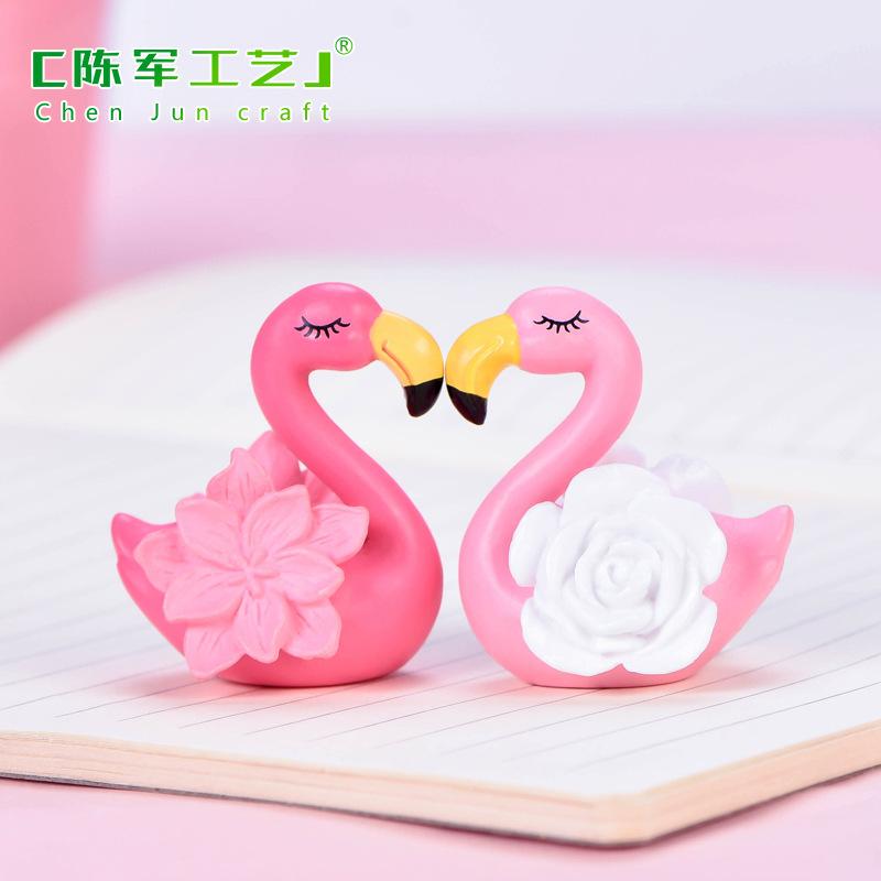 Phụ Kiện Tiểu Cảnh Tiểu cảnh hồng hạc nhỏ nhựa trang trí chậu cây DIY (ZC-931)