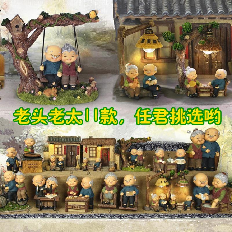 Phụ Kiện Tiểu Cảnh Tượng cặp đôi ông bà Zakka, trang trí nhà, quà tặng ý nghĩa (BS-52)