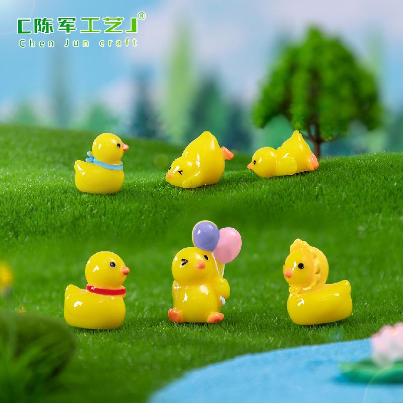 Phụ Kiện Tiểu Cảnh Tiểu cảnh vịt vàng mini trang trí xe và bàn DIY (ZC-891)