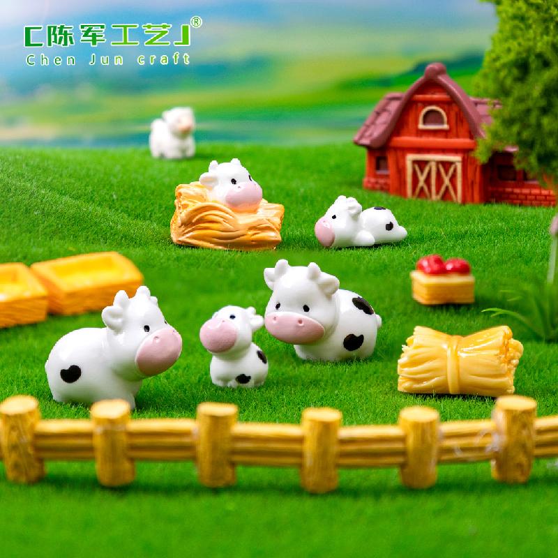 Phụ Kiện Tiểu Cảnh Tiểu cảnh bò đáng yêu, gia đình bò, sân vườn DIY, phụ kiện treo bàn tiểu cảnh mini (ZC-283)