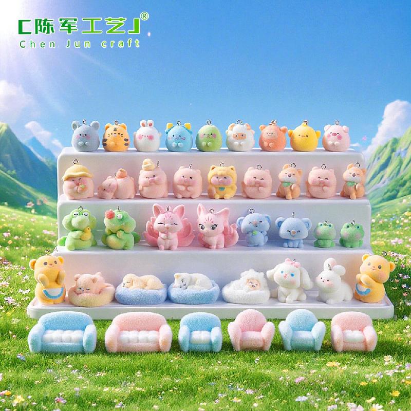 Phụ Kiện Tiểu Cảnh Tiểu cảnh thú bông nhung DIY, phụ kiện treo tiểu cảnh mini móc khóa túi cute (ZC-889)
