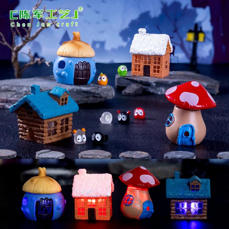 Phụ Kiện Tiểu Cảnh Tiểu cảnh nhà phát sáng Halloween, DIY, phụ kiện tiểu cảnh mini đáng yêu (ZC-687)