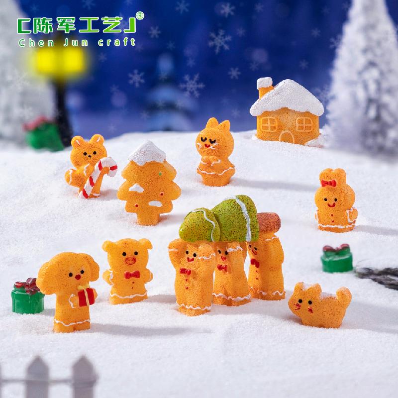 Phụ Kiện Tiểu Cảnh Tiểu cảnh Gingerbread Giáng Sinh, búp bê DIY, phụ kiện treo bàn tiểu cảnh mini (ZC-602)