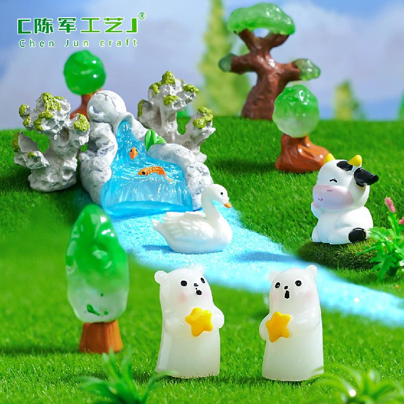 Phụ Kiện Tiểu Cảnh Tiểu cảnh rừng mơ phát sáng DIY, phụ kiện tiểu cảnh mini lọ thủy sinh sinh thái nhỏ (ZC-833)