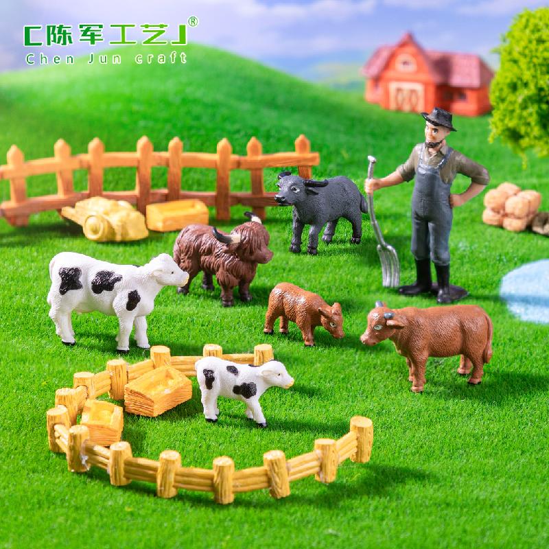 Phụ Kiện Tiểu Cảnh Tiểu cảnh bò thực tế DIY, phụ kiện tiểu cảnh mini bàn thu nhỏ đáng yêu (ZC-1012)