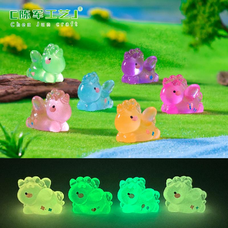 Phụ Kiện Tiểu Cảnh Tiểu cảnh kỳ lân phát sáng DIY, phụ kiện tiểu cảnh mini resin treo bàn garden đáng yêu (ZC-1406)