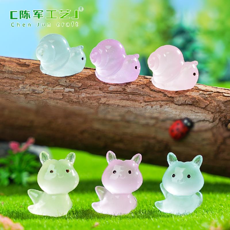 Phụ Kiện Tiểu Cảnh Tiểu cảnh sên & thỏ biển phát sáng DIY, phụ kiện tiểu cảnh mini resin treo bàn garden đáng yêu cute (ZC-1445)