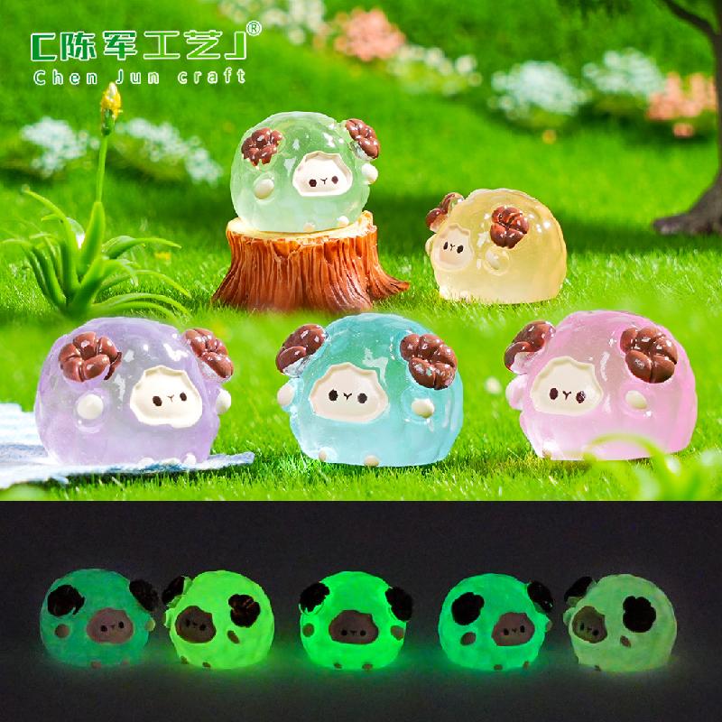 Phụ Kiện Tiểu Cảnh Tiểu cảnh cừu nhỏ phát sáng DIY, phụ kiện tiểu cảnh mini bàn treo garden đáng yêu (ZC-1131)