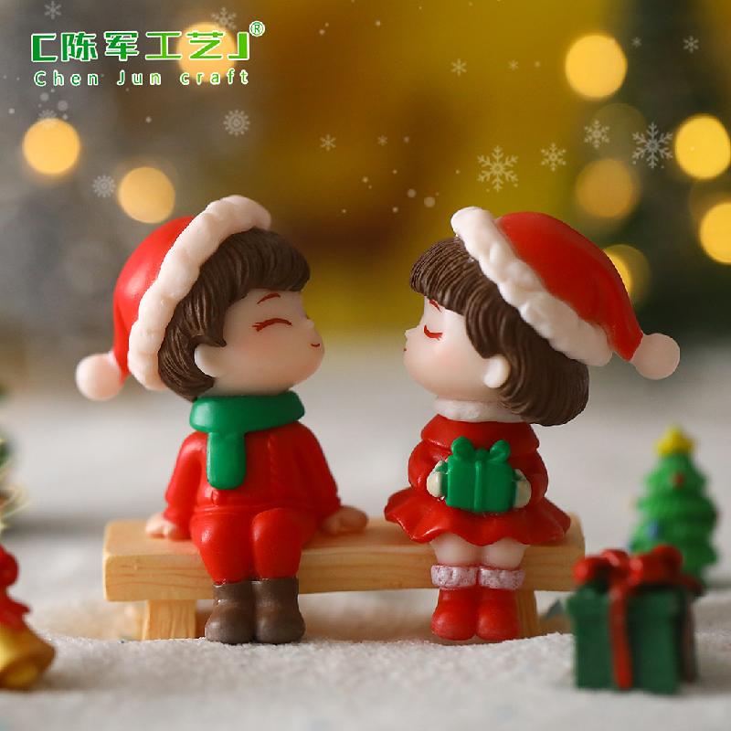 Phụ Kiện Tiểu Cảnh Tiểu cảnh Noel, cặp đôi Giáng Sinh, trang trí mini DIY (ZC-95)