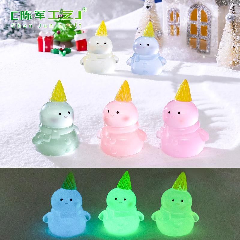 Phụ Kiện Tiểu Cảnh Tiểu cảnh người tuyết phát sáng mini trang trí xe DIY (ZC-1143)