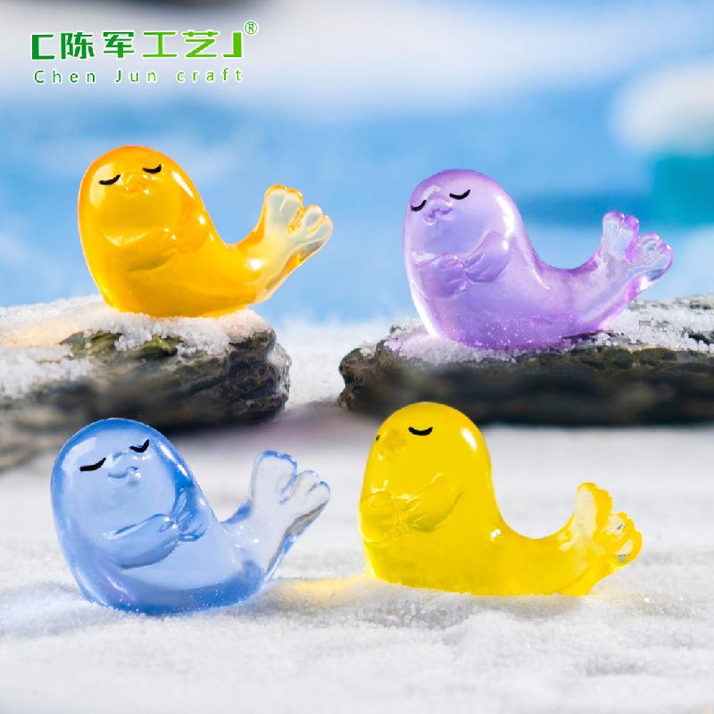 Phụ Kiện Tiểu Cảnh Tiểu cảnh hải cẩu phát sáng DIY, phụ kiện tiểu cảnh mini resin treo bàn garden đáng yêu cute (ZC-1469)