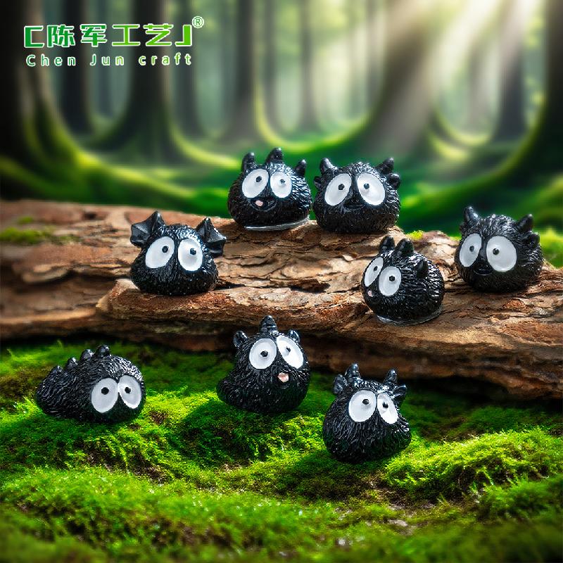 Phụ Kiện Tiểu Cảnh Tiểu cảnh quái vật đen DIY, phụ kiện resin tiểu cảnh mini cute, dễ thương, mới lạ (ZC-876)