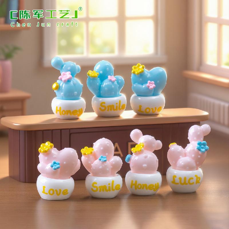 Phụ Kiện Tiểu Cảnh Tiểu cảnh xương rồng hồng DIY, phụ kiện tiểu cảnh mini búp bê thu nhỏ sân vườn (ZC-875)