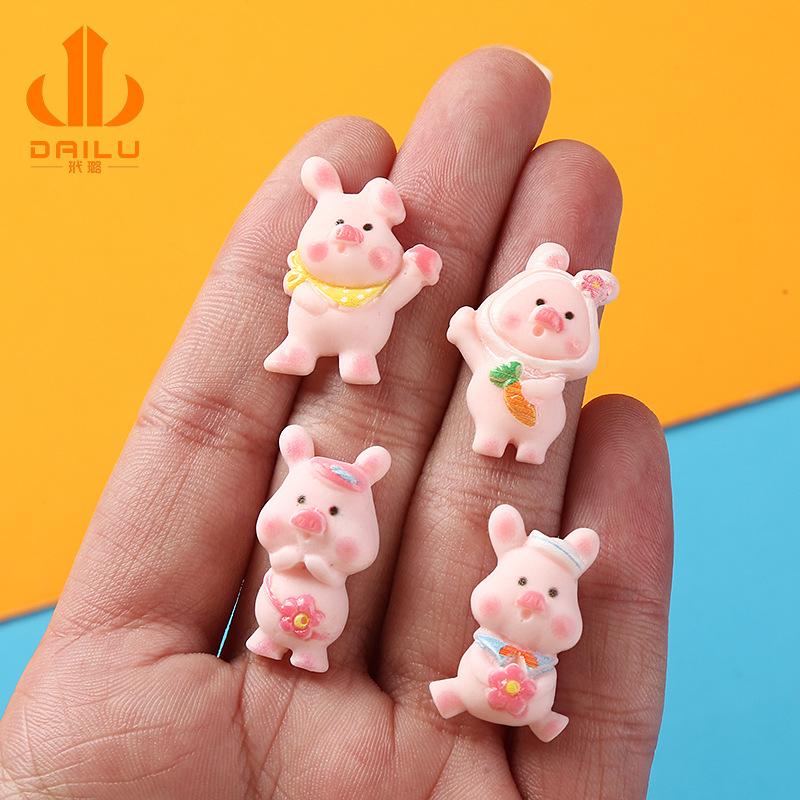 Charm LaBuBu 树脂配件 DIY饰品手机壳贴片 蛋糕鞋扣水杯贴兔子粉色小猪促销
