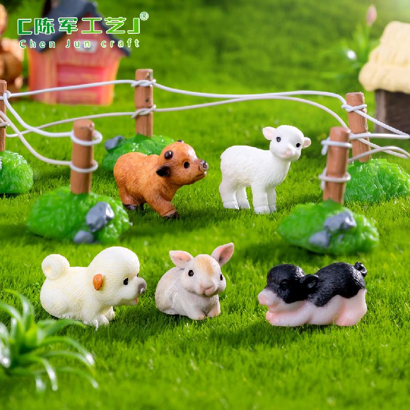Phụ Kiện Tiểu Cảnh Tiểu cảnh heo và chó, phụ kiện trang trí nông trại mini (ZC-317)