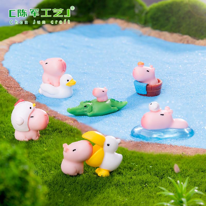 Phụ Kiện Tiểu Cảnh Tiểu cảnh heo nước hồng, phụ kiện trang trí mini DIY (ZC-461)