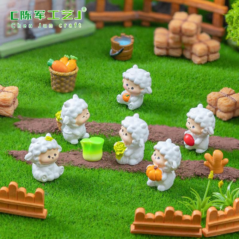 Phụ Kiện Tiểu Cảnh Tiểu cảnh cừu DIY, phụ kiện tiểu cảnh mini xe bàn cute, thu nhỏ đáng yêu (ZC-893)