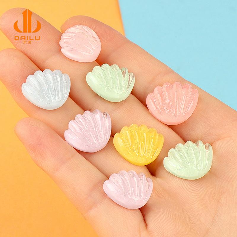 Charm LaBuBu 树脂配件电镀多彩贝壳手工diy小饰品洞洞鞋diy配件奶油胶配件