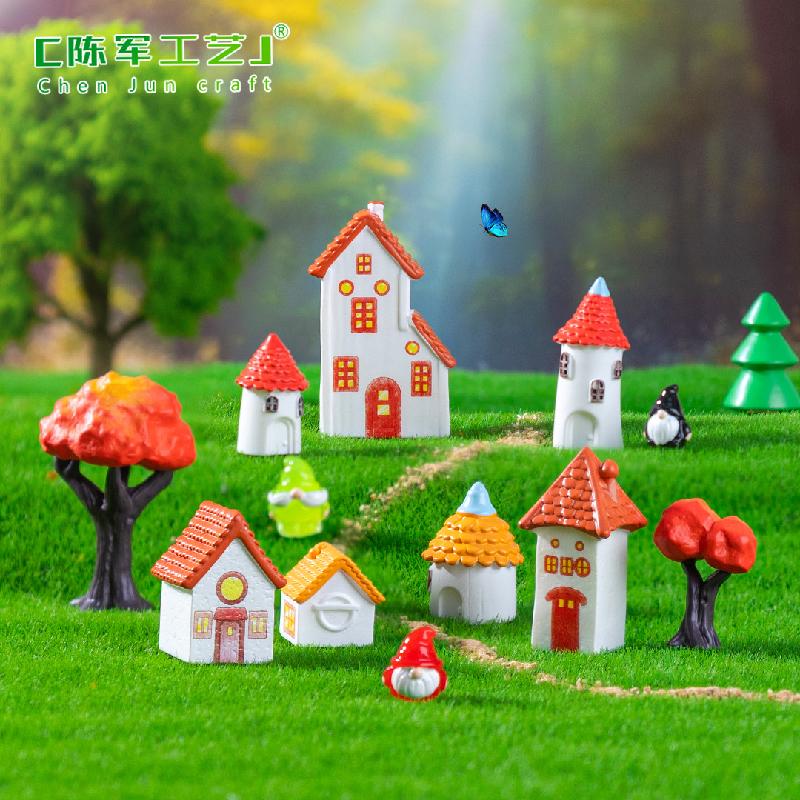 Phụ Kiện Tiểu Cảnh Tiểu cảnh nhà làng châu Âu cổ điển, DIY, phụ kiện bàn tiểu cảnh mini phong cách vintage (ZC-193)