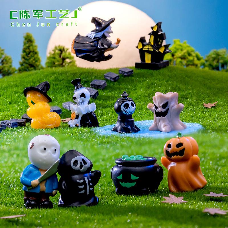 Phụ Kiện Tiểu Cảnh Tiểu cảnh Halloween, bí ngô và ma, trang trí mini DIY (ZC-318)
