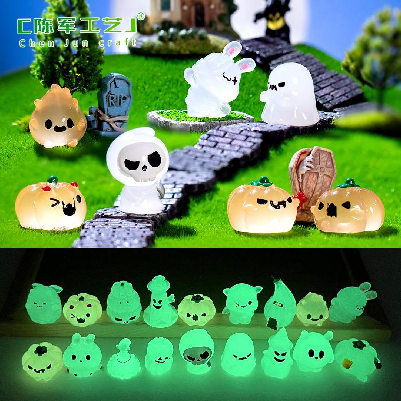 Phụ Kiện Tiểu Cảnh Tiểu cảnh bí ngô ma, trang trí Halloween phát sáng mini (ZC-240)