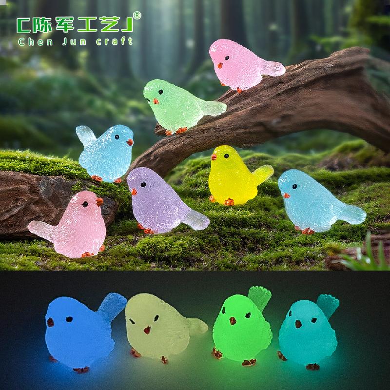 Phụ Kiện Tiểu Cảnh Tiểu cảnh chim phát sáng ban đêm, sân vườn DIY, phụ kiện treo resin tiểu cảnh mini (ZC-736)