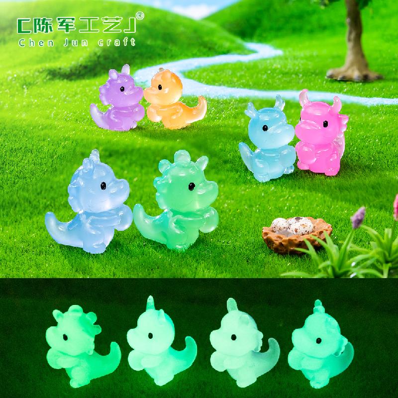 Phụ Kiện Tiểu Cảnh Tiểu cảnh khủng long ôm trứng phát sáng trang trí bàn DIY (ZC-1028)