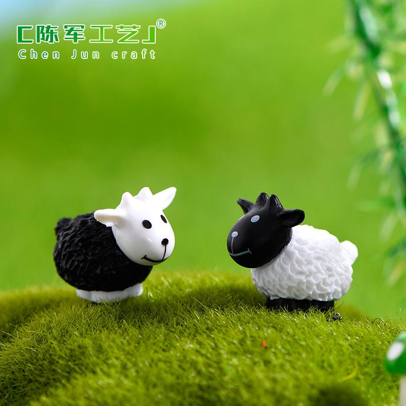 Phụ Kiện Tiểu Cảnh Tiểu cảnh cừu đen trắng mini trang trí bàn dễ thương (ZC-900)