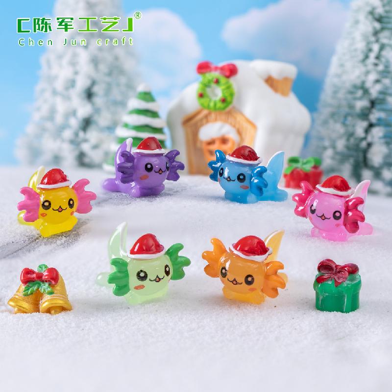 Phụ Kiện Tiểu Cảnh Tiểu cảnh khủng long sáu sừng Noel trang trí cầu pha lê DIY (ZC-1152)