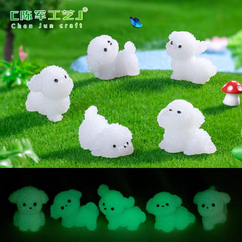 Phụ Kiện Tiểu Cảnh Tiểu cảnh cún lông xoăn phát sáng DIY, phụ kiện tiểu cảnh mini garden bàn đáng yêu (ZC-1140)