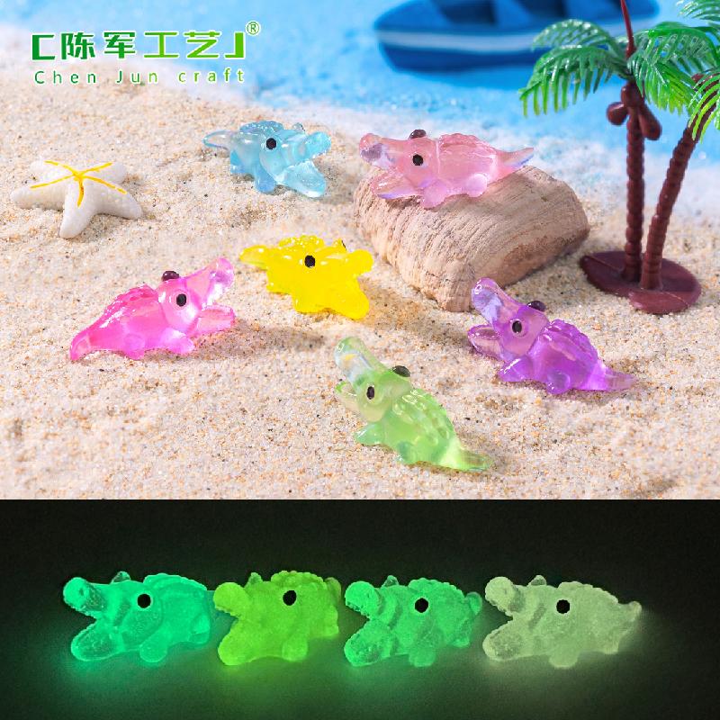 Phụ Kiện Tiểu Cảnh Tiểu cảnh cá sấu to phát sáng DIY, phụ kiện tiểu cảnh mini treo bàn đáng yêu, cute (ZC-1090)