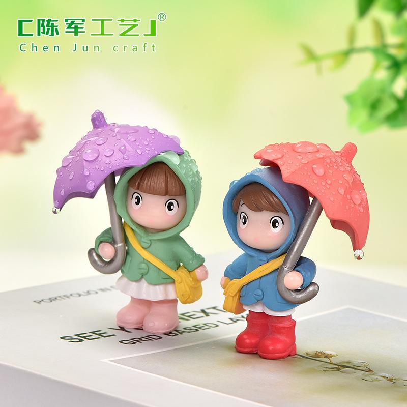 Phụ Kiện Tiểu Cảnh Tiểu cảnh bé gái che ô, trang trí cây cảnh dễ thương (ZC-236)