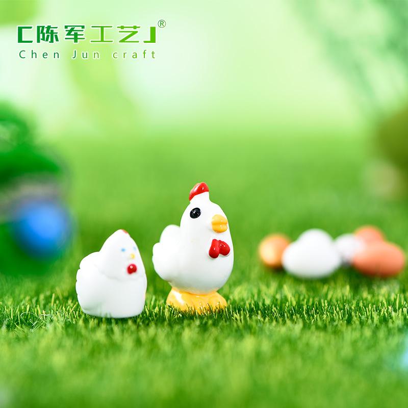 Phụ Kiện Tiểu Cảnh Tiểu cảnh gà con trắng mini trang trí bình sinh thái DIY (ZC-1204)