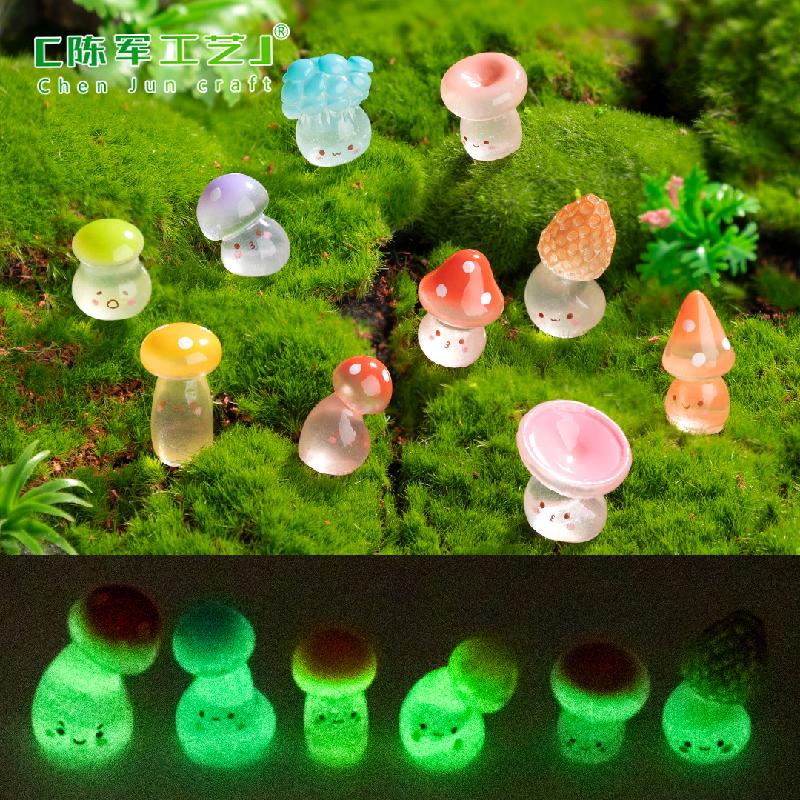 Phụ Kiện Tiểu Cảnh Tiểu cảnh nấm nghiêng phát sáng, rêu DIY, phụ kiện bàn tiểu cảnh mini đáng yêu (ZC-326)