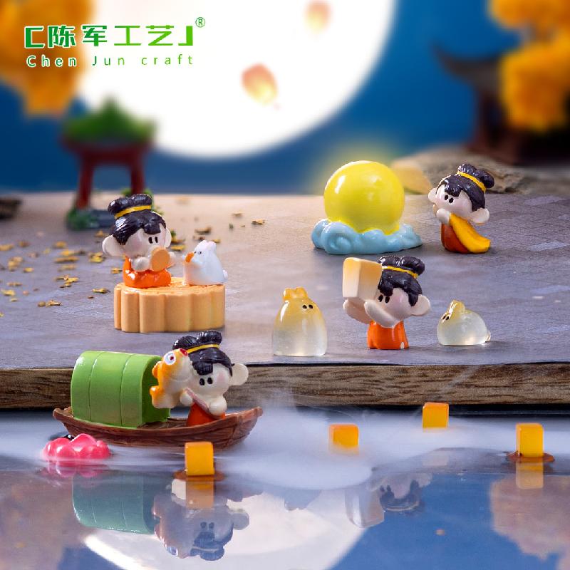 Phụ Kiện Tiểu Cảnh Tiểu cảnh chú thỏ, chị Hằng, Trung Thu mini DIY, phụ kiện bàn tiểu cảnh nhỏ (ZC-216)