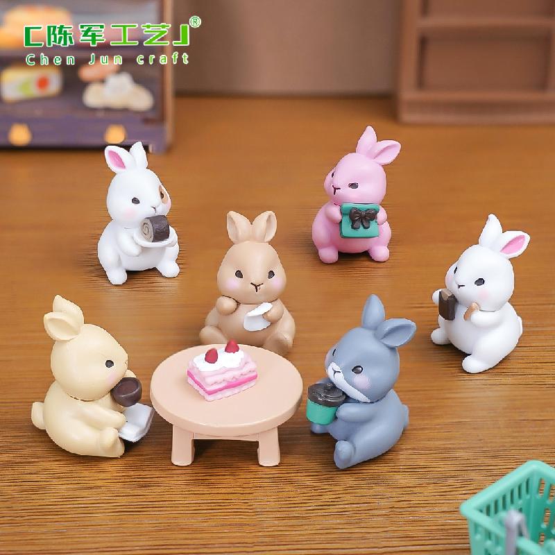 Phụ Kiện Tiểu Cảnh Tiểu cảnh thỏ thư giãn DIY, phụ kiện tiểu cảnh mini xe bàn garden đáng yêu (ZC-1153)