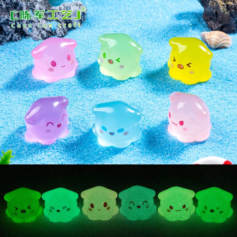 Phụ Kiện Tiểu Cảnh Tiểu cảnh bạch tuộc biển phát sáng DIY, phụ kiện tiểu cảnh mini resin garden treo bàn đáng yêu cute (ZC-1473)
