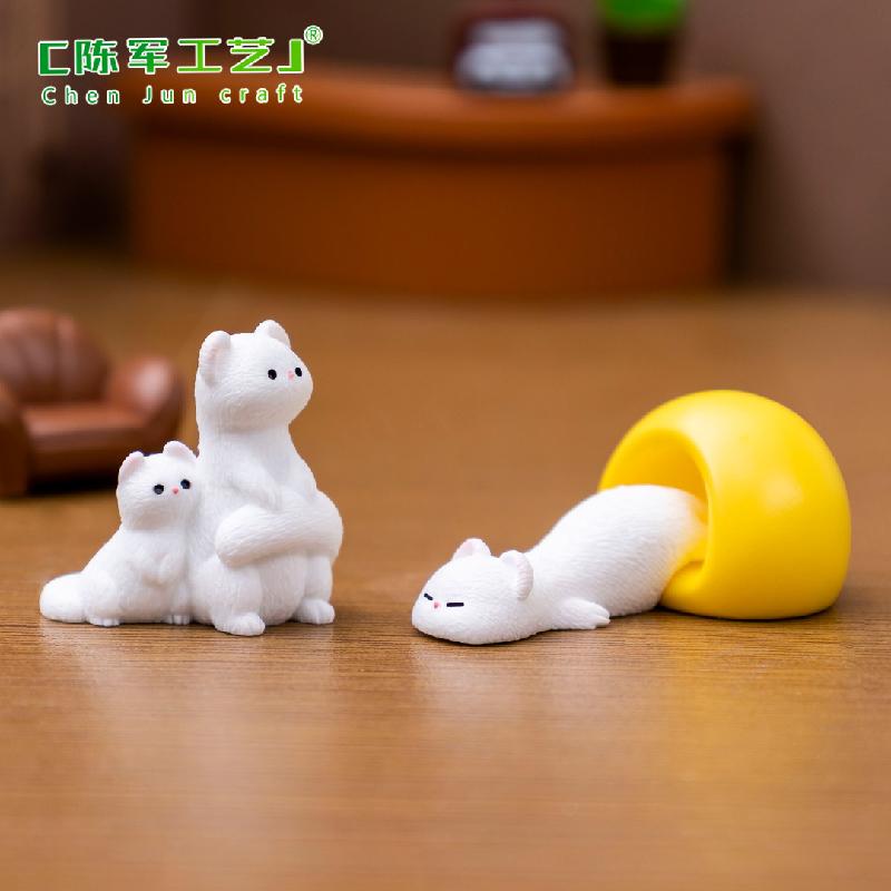 Phụ Kiện Tiểu Cảnh Tiểu cảnh chồn dễ thương, phụ kiện trang trí xe hơi mini DIY (ZC-577)