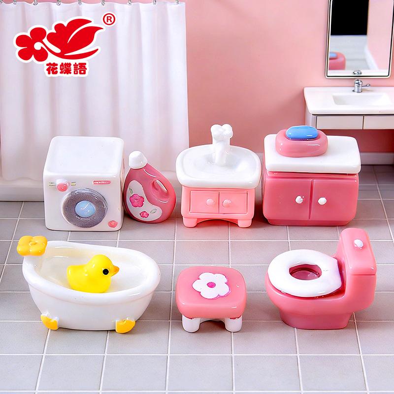 Phụ Kiện Nhỏ Xinh Nội thất phòng tắm hồng mini (NX-25)