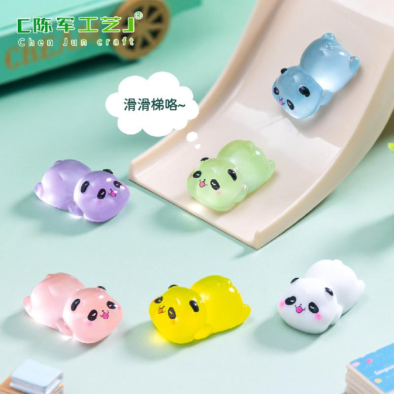 Phụ Kiện Tiểu Cảnh Tiểu cảnh panda nằm phát sáng DIY, phụ kiện tiểu cảnh mini resin blind bag treo bàn đáng yêu cute (ZC-1464)