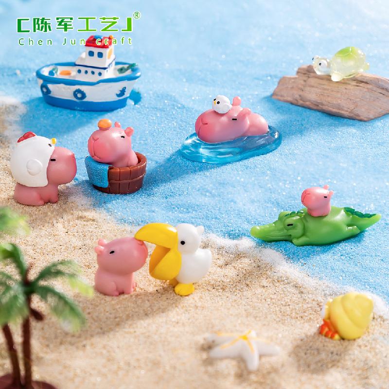 Phụ Kiện Tiểu Cảnh Tiểu cảnh cá heo hồng dễ thương, phụ kiện trang trí bàn mini (ZC-576)