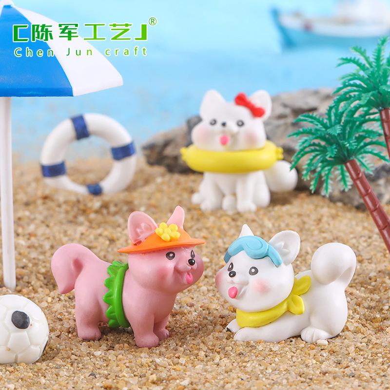 Phụ Kiện Tiểu Cảnh Tiểu cảnh chó Hawaii mini trang trí tiệc bãi biển DIY (ZC-1161)