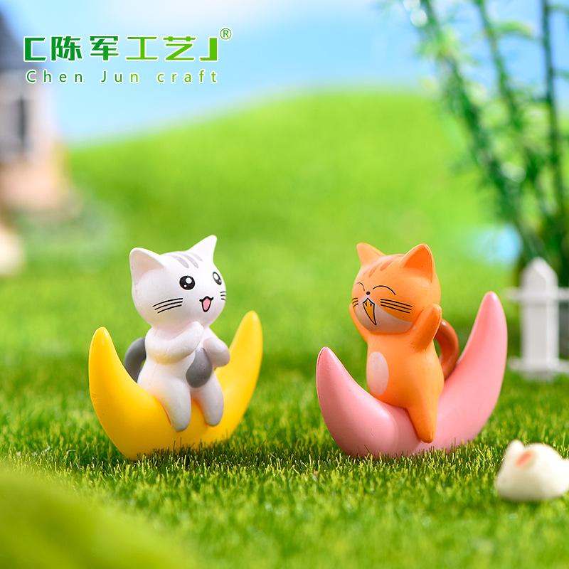 Phụ Kiện Tiểu Cảnh Tiểu cảnh mèo trăng mini trang trí xe và bàn DIY (ZC-1016)