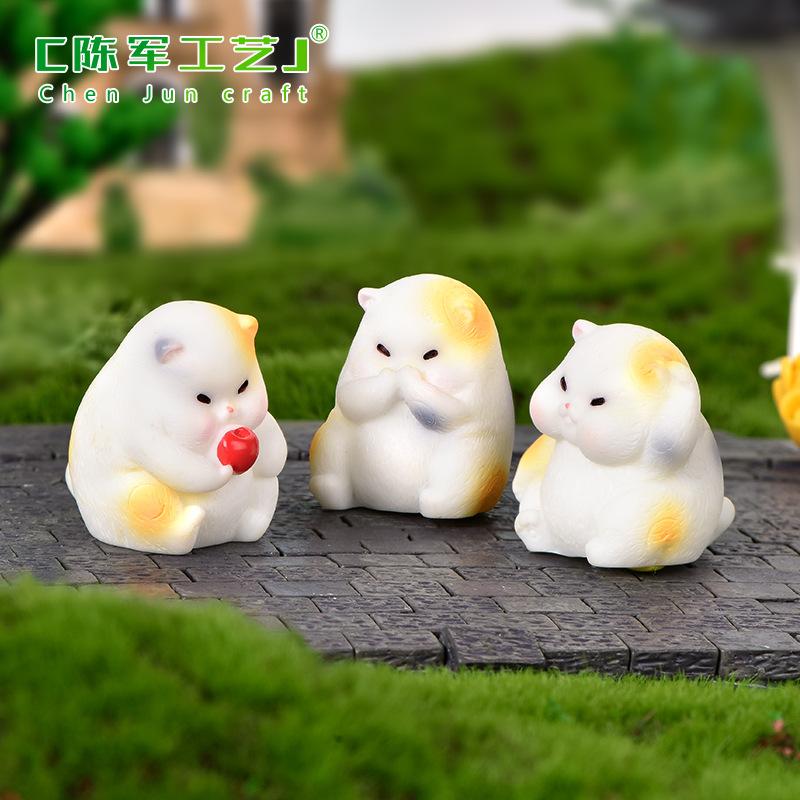 Phụ Kiện Tiểu Cảnh Tiểu cảnh mèo mũm mĩm mini trang trí xe và bàn DIY (ZC-1171)