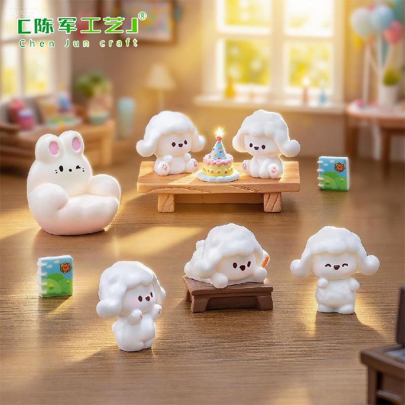 Phụ Kiện Tiểu Cảnh Tiểu cảnh chó poodle DIY, phụ kiện treo tiểu cảnh mini xe bàn thu nhỏ cute (ZC-879)