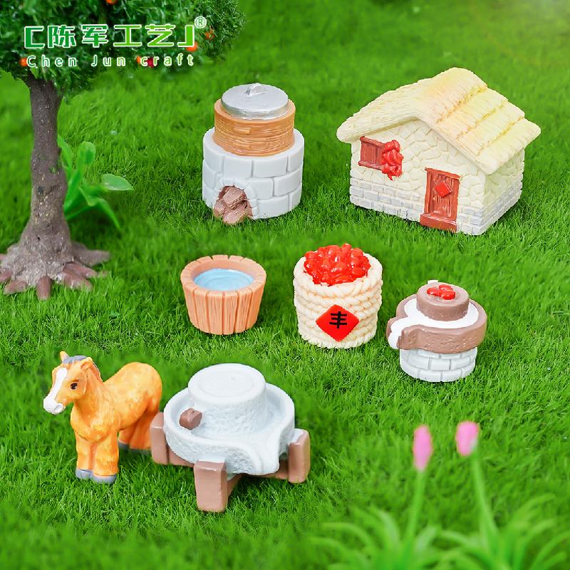 Phụ Kiện Tiểu Cảnh Tiểu cảnh bếp cổ và cối đá, trang trí nhà búp bê DIY (ZC-309)